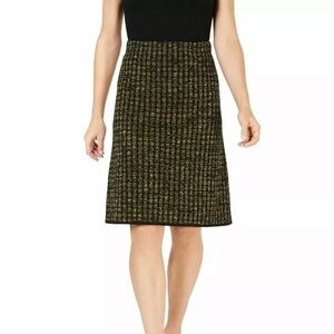 NWT Black Gold Harvest Moon Knit Skirt Kasper New